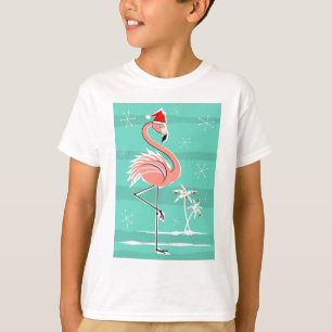 Enfant de T-shirt de rayure de Flamant rose de