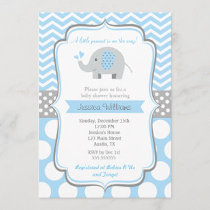 Enfant Eléphant Douche bébé Invitations