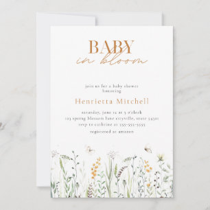 Enfant Floral En Fleur Baby shower Invitation