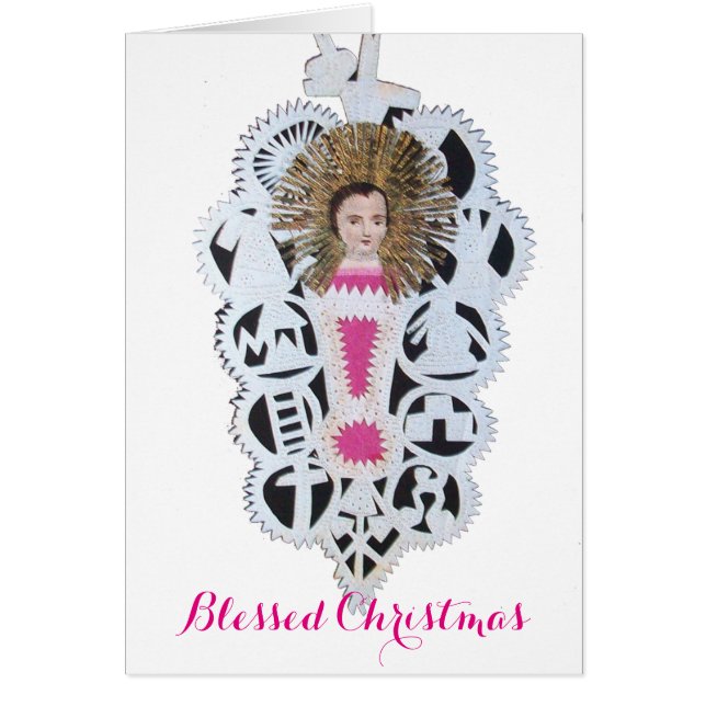 Enfant Jésus, Antique Papier de Noël Carture (Devant)