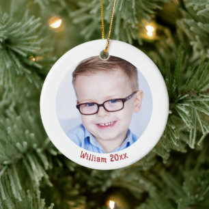 Enfant Photo Ornements de Noël Avec Nom