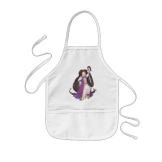 Enfant Princesse noire de Rapunzel avec le tablier de