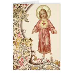 Enfant religieux Jésus avec frontière décorative