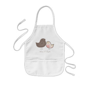 Enfant Tablier personnalisé à motif damassé rose doux et