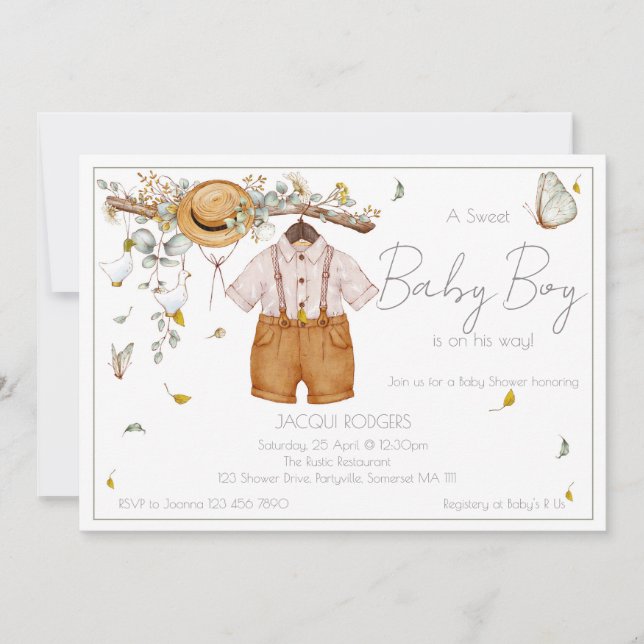 Enfant Vêtements Baby shower Invitation (Devant)