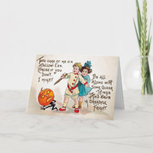 Enfant vintage Avec Carte Halloween Couteau