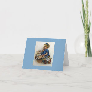 Enfant Vintage avec son Carte pour notes de peintu