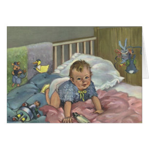 Enfant vintage, Bébé mignon Jouer dans le lit, Tem