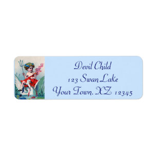 Enfant vintage et cygne de diable