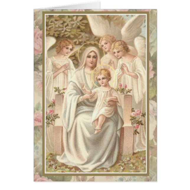 Enfantez Mary W Jésus et les roses de pastel de (Devant)