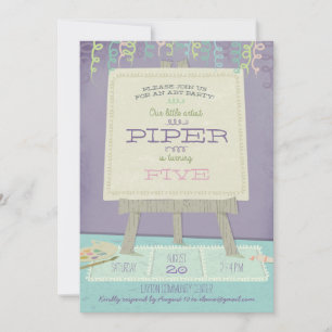 Enfants Art Anniversaire Fête Invitation