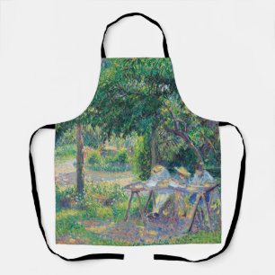 Enfants attablés dans le jardin Camille Pissarro Apron