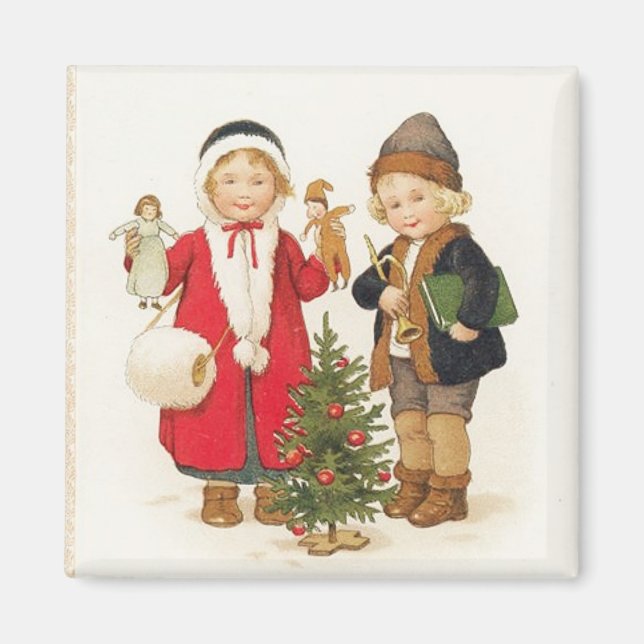 Enfants avec jouets Magnet Vintage (Devant)