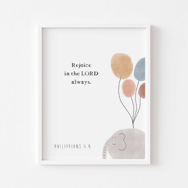 enfants bible vers éléphant avec ballons poster (Créateur téléchargé)