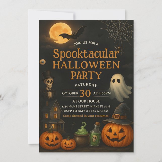 Enfants Boo Bash Spooktacular Party Invitation (Devant)