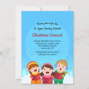 Enfants Caroling Holiday Invitation