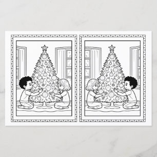 Enfants Coloriage Arbre Papier de Noël Modèle