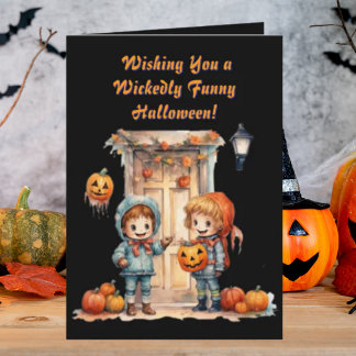 Enfants Cute Funny photo moderne cartes d'Hallowee