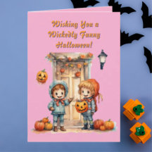 Enfants Cute Funny photo moderne cartes d'Hallowee