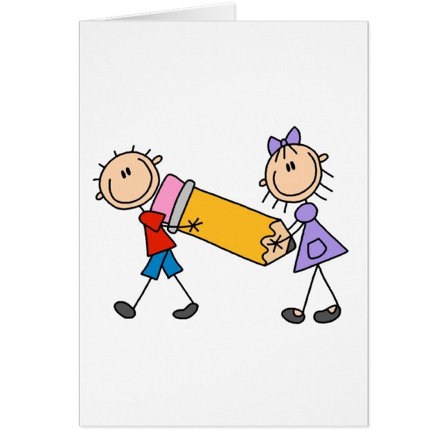 Enfants de bâton avec le crayon (Devant)