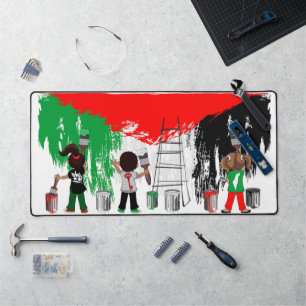 Enfants de Gaza peignant le drapeau de la Palestin