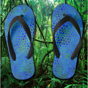 Enfants Dinosaure Bleu Cacher la paire de tongs