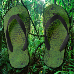 Enfants Dinosaure Vert Cacher la paire de tongs