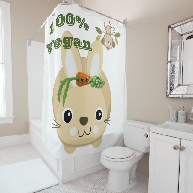 Enfants Douche rideau de lapin Carottes et pois de (En situation)