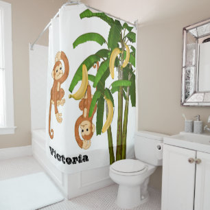 Enfants Douche Rideau Singe Bananier