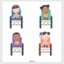 Enfants en fauteuil roulant Stickers 3