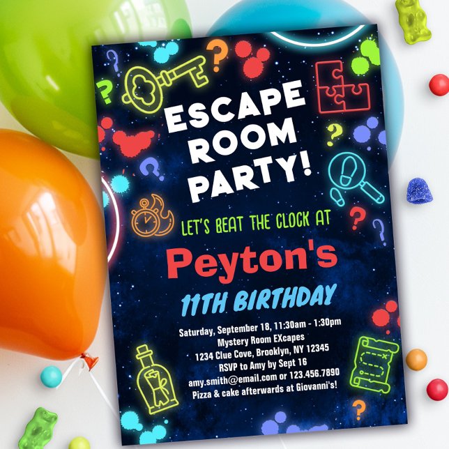 Enfants Escape Room Anniversaire Fête Invitation (Créateur téléchargé)
