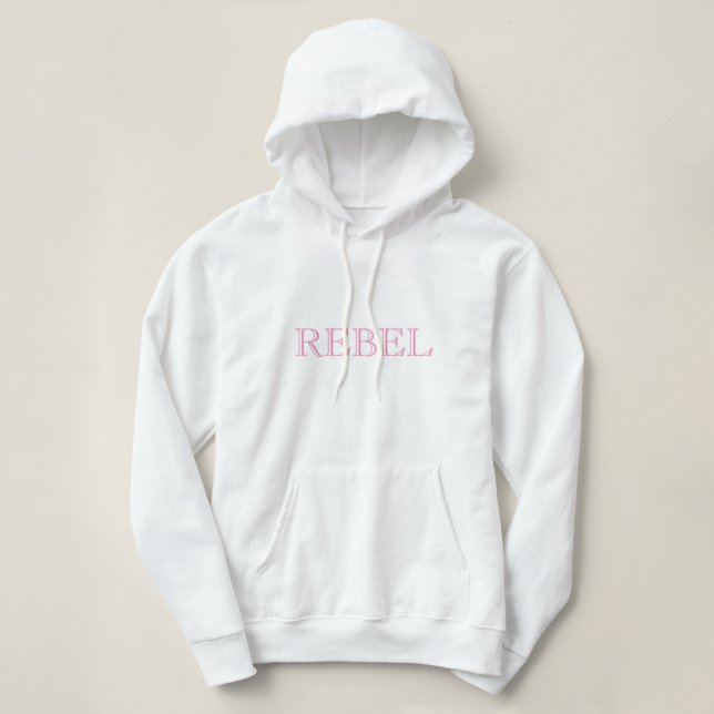 Enfants femmes, Sweat - shirt à capuche - Pink REB (Design devant)