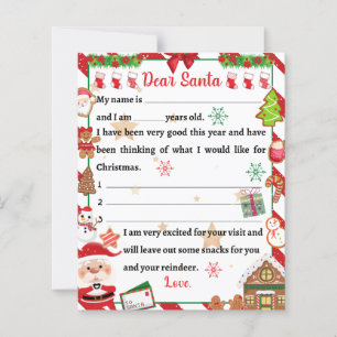 Enfants festifs cher Père Noël feuille papier