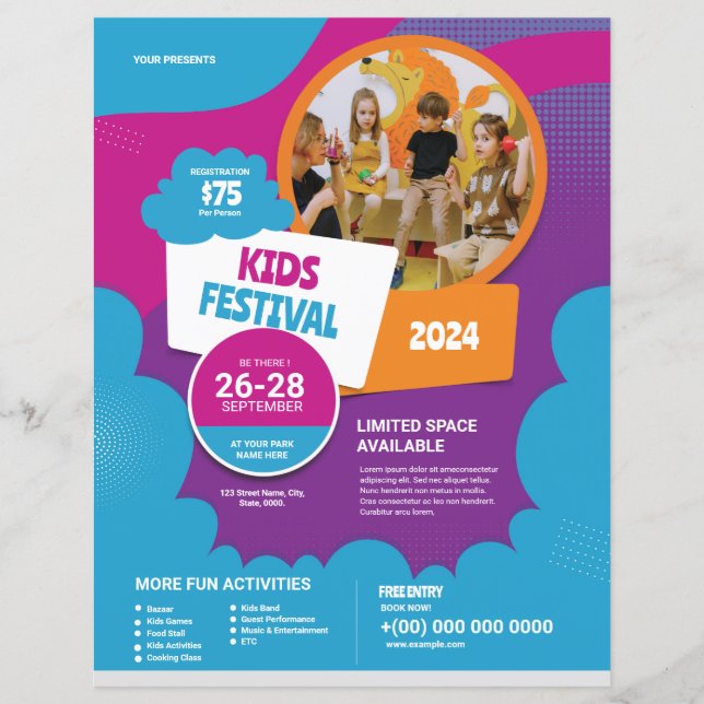Enfants Festival Flyers Modèle (Devant)