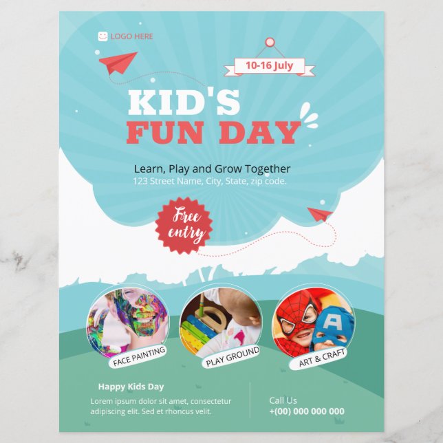 Enfants Funday Flyer Modèle (Devant)