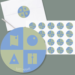 Enfants garçon 4 nom lettre étiquette tag Sticker