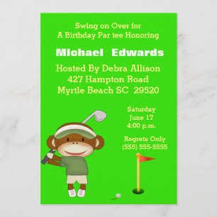 Enfants Golf Invitations d'anniversaire