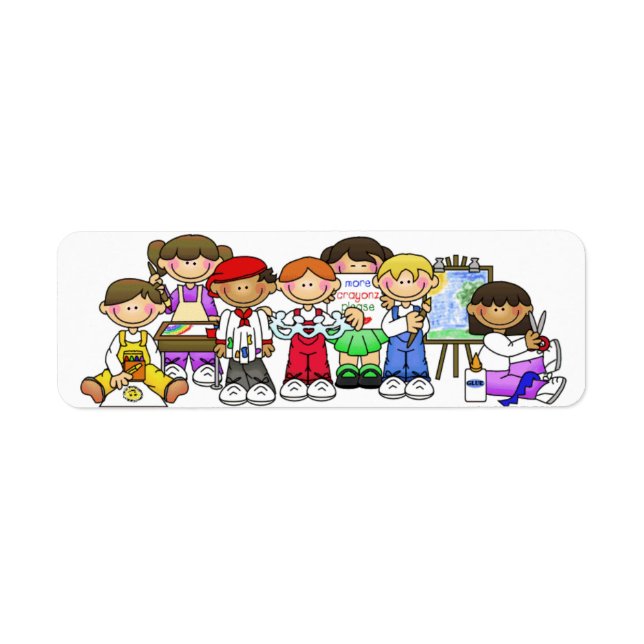 Enfants heureux Artistes Peinture Dessin Stickers (Devant)