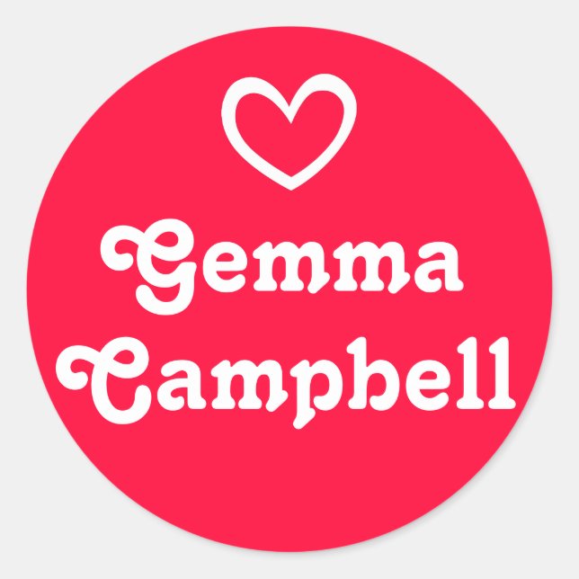 Enfants id nommé à coeur ouvert rouge autocollant (Devant)