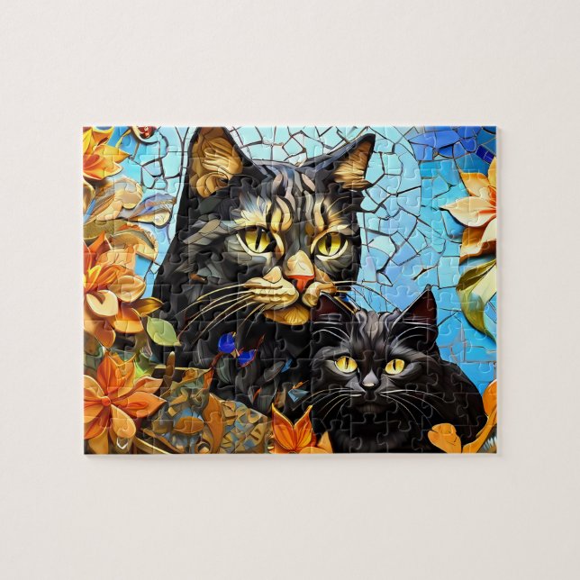 Enfants Jigsaw Puzzle Jeux de chats en mosaïque (Horizontal)