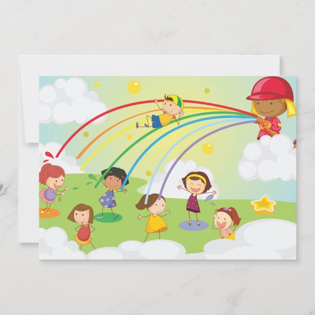 Enfants Jouant Dans Un Parc Invitations (Devant)