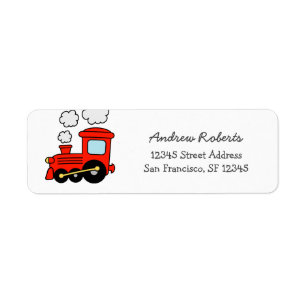 Enfants jouet rouge choo choo train retour étiquet