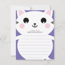 Enfants Kitty Chat Cute Plat Cartes fixes