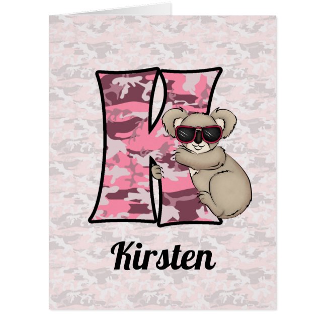 Enfants Monogramme K Rose Koala Ours (Devant)