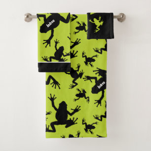 Enfants Motifs de grenouille verte et noire