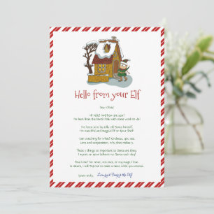 Enfants Noël Fille Elf Bonjour Lettre Invitation
