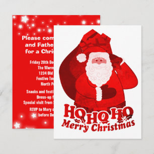 Enfants Noël invitation Père Noël rouge