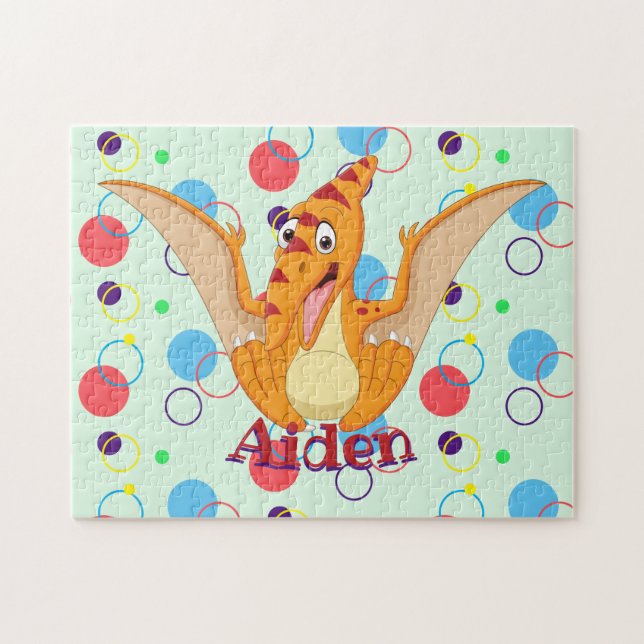 Enfants Nom Dinosaur Puzzle Activité d'apprentissa (Horizontal)
