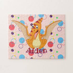 Enfants Nom Dinosaur Puzzle Activité d'apprentissa