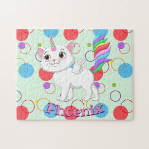 Enfants Nom Kitty Unicorn Puzzle Activité d'appren